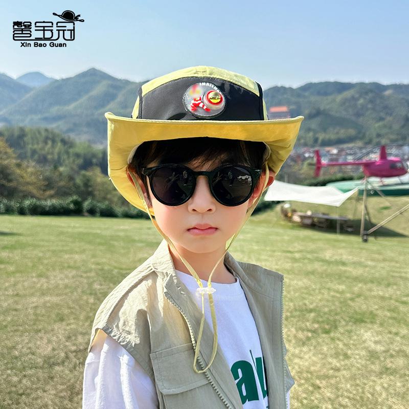 1150 Children's Hat Summer Outdoor Sun Protection Sun Hat Boys and Girls Big Brim Sun Hat Cartoon Cute Bucket Hat