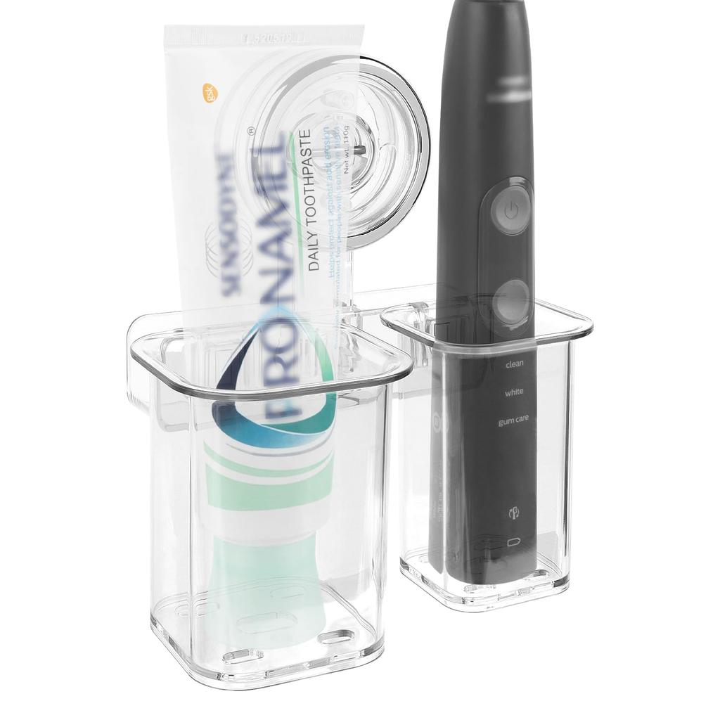 Linkidea Toothbrush Holder for Plastic Toothbrush Hanger Compatible with iO Series and Sonicare 7AM2M Wall-Mounted Bathroom, Adhesive, 2-Slot