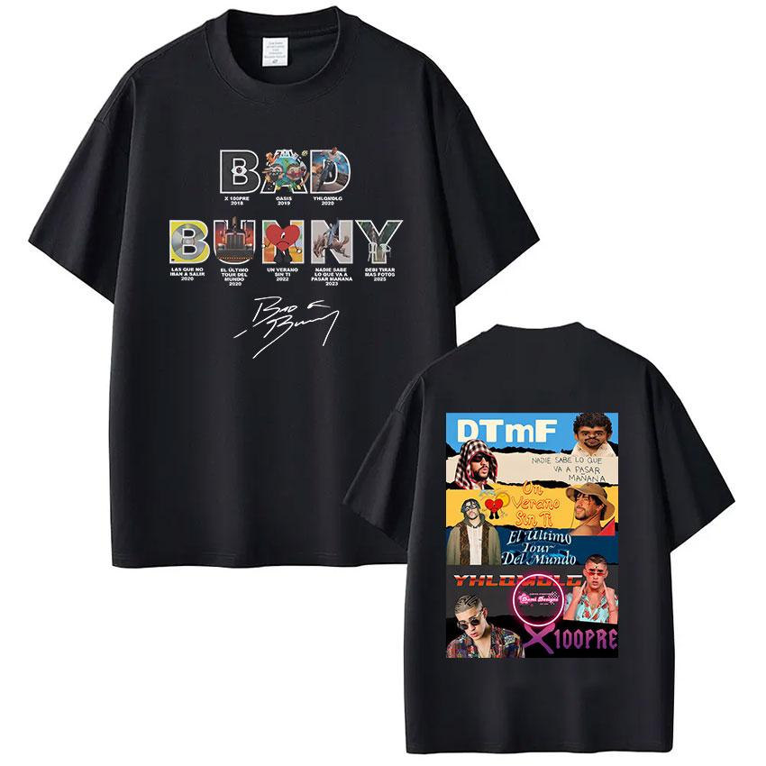 Bad Bunny Rapper Album Pattern Tshirt Debi Delete More Photos DTMFT Tshirt 2026 Summer Unisexs Womens Luxury Hip Hop Tshirt S