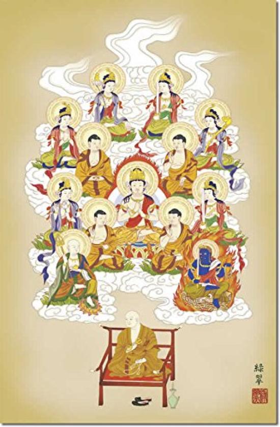 Hanging Scroll Shingon Thirteen Buddhas Kozan Ryokusui Shaku Shaku Buddhist - / [4 Size] (1 5, Painting) OE1-J534