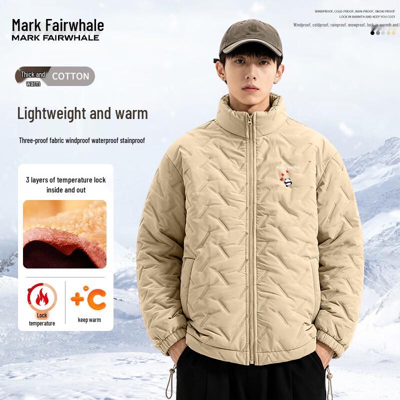 

Mark Fairwhale Men s Embossed Design Fleece-Lined Winter Padded Jacket L