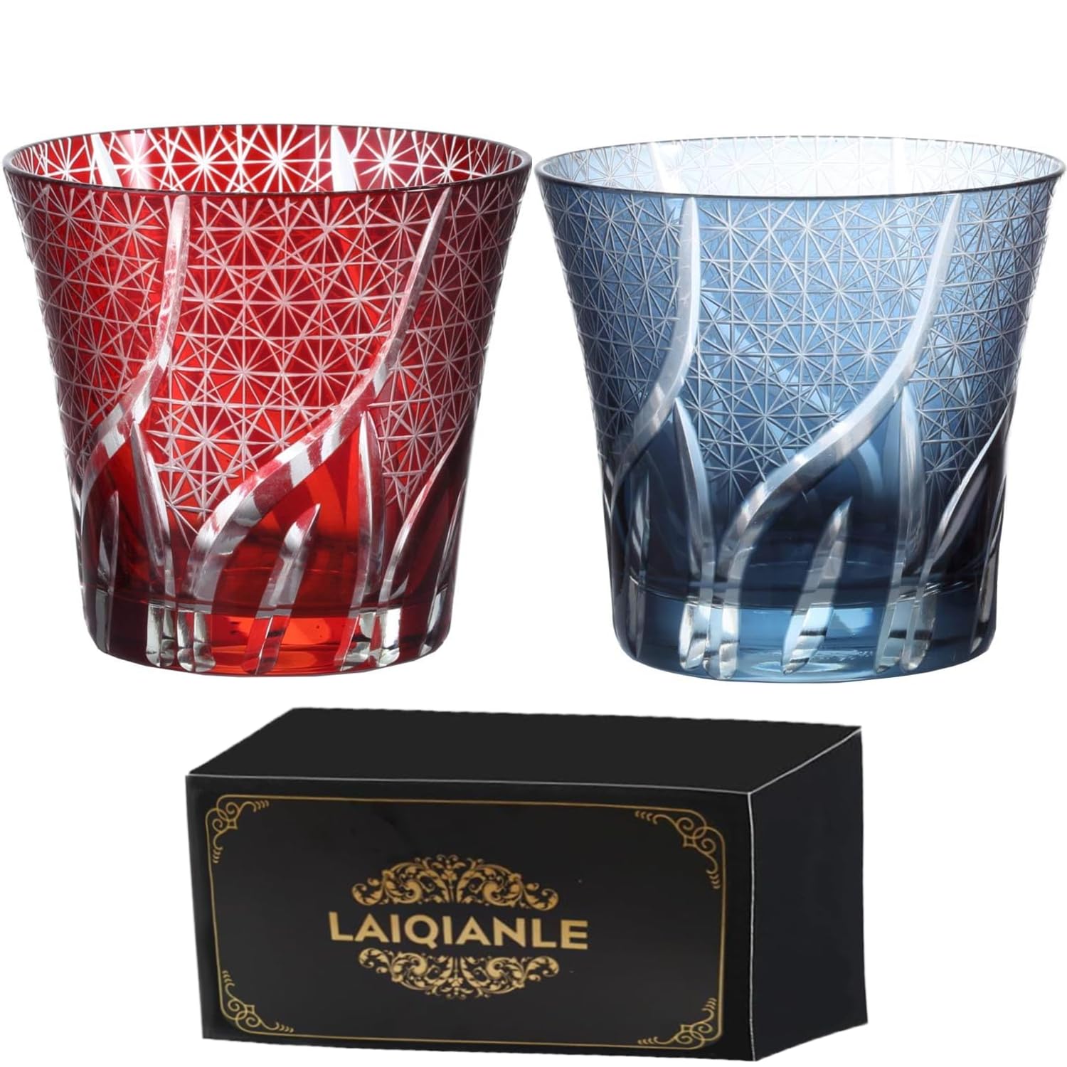 

MGOXO Cut Glass Tumblers 260ml Rock Beer Sake Whiskey Chrysanthemum Dishwasher Handcrafted by in a Paulownia Wood Suitable for and Stylish and Popular