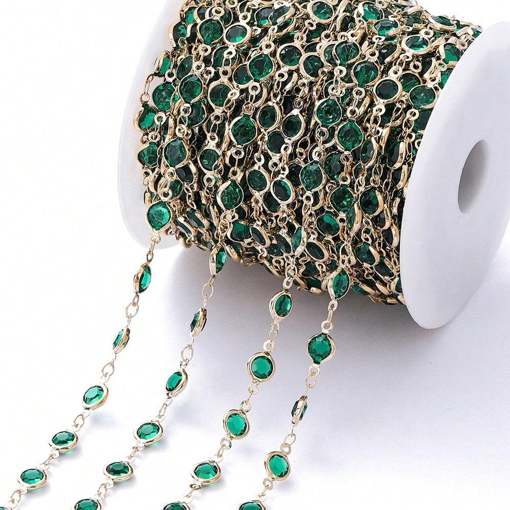 6mm  Crystal Cubic Zirconia Beads Jewelry Chain For Making Necklaces Bracelets DIY Craft
