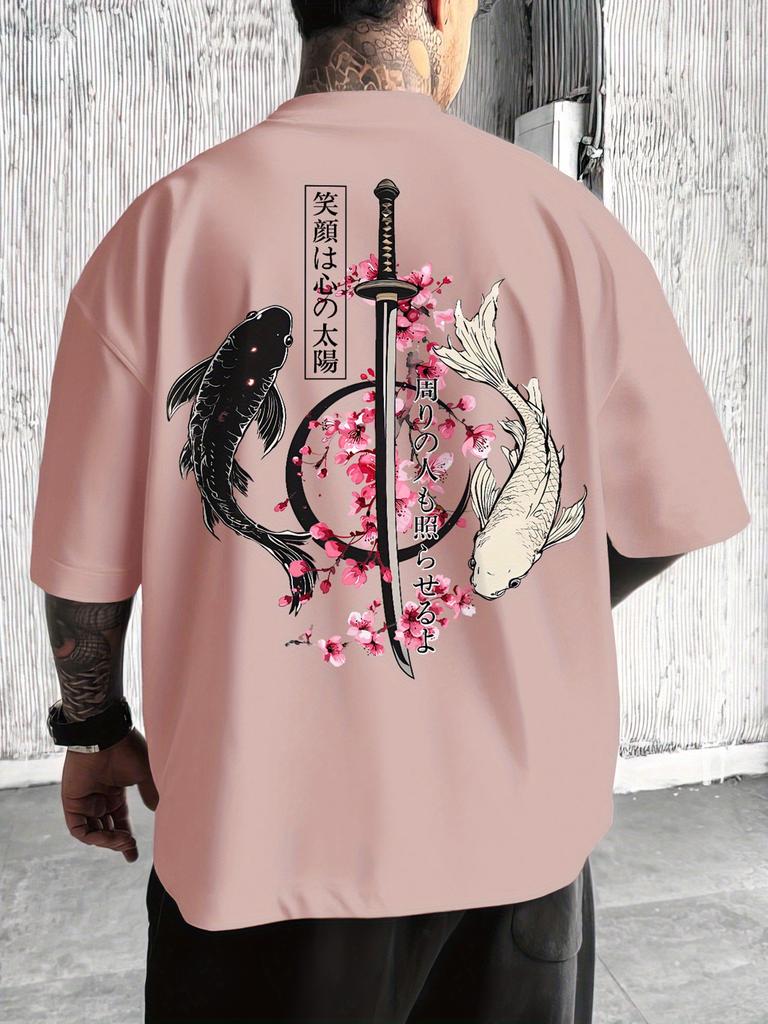 Japanese Cherry Blossom Print 100 Cotton Men Woment Tshirt Summer Autumn Daily Outdoor Sports Casual Loose Street Shortsleeve