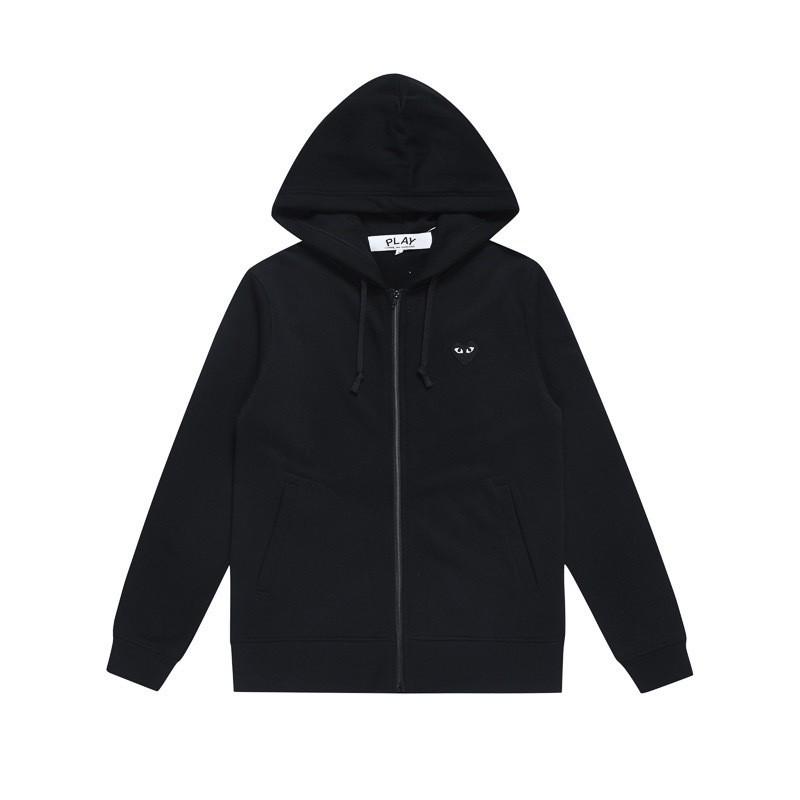 Siyah Kalp Baskılı Kapüşonlu Sweatshirt Kadın Erkek Sonbahar Kış Bol Kesim Cepli Pamuklu Kazak
