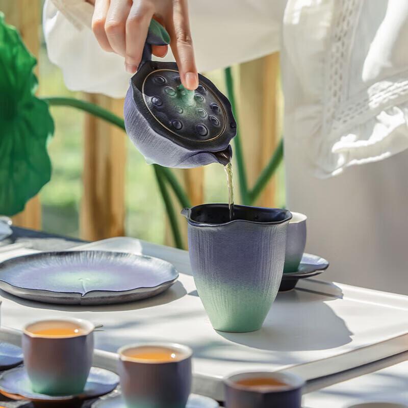 Edenus Summer Lotus Ceramic Kung Fu Tea Set