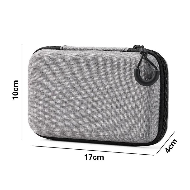 Mini Grey Digital Storage Bag Hard EVA Case Portable Electronics Organizer for USB Cable Charger U Stick Travel Accessories