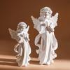 Cute Resin Praying Angel Figurine European Style Fairy Prayer Angel Shelf Sculpture Desktop Ornament