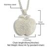 Hip Hop Copper Inlaid Zircon Full Diamond Apple Pendant, Trendy Versatile Necklace, Unisex Personalized Accessory
