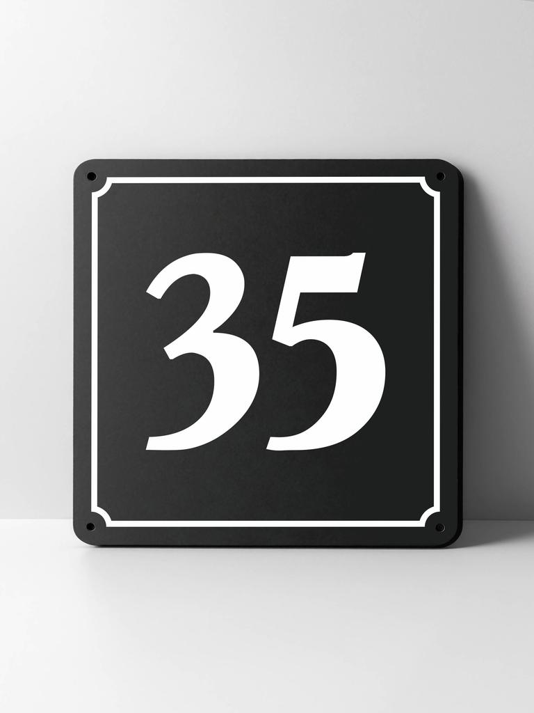 Metal House Number Sign, Black White Contrast, Outdoor Wall Decor for Home Street