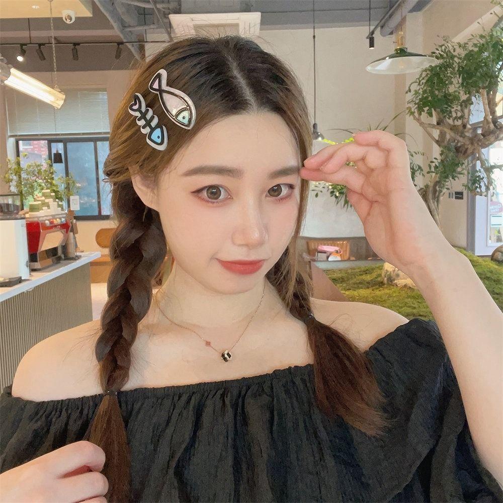 Cartoon Fish Bone Hairpin Geometry Dolphin Barrettes Fashion Animal Hair Clip  Girls