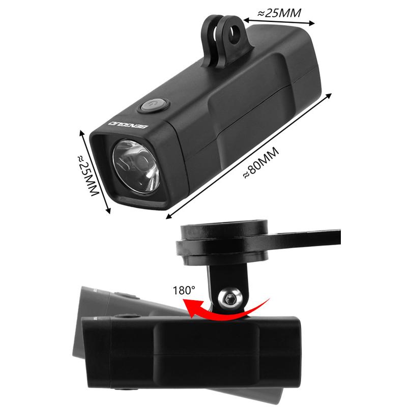 Bike Headlight Usb Rechargeable Cycling Flashlight Waterproof Bike Hanging Light High Brightness 3 Gears For Mountain Bike