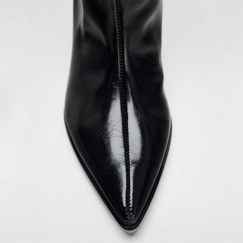 Sexy Winter New Fashion Knee-High Boots Women Pointed Toe Elegant Thin Low Heel Casual Ladies Pumps Shoes Long Botas Mujer