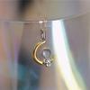 Gold-Plated Sterling Silver Moon Astronaut Necklace - Fashionable, Versatile, Aesthetic Clavicle Chain for Women