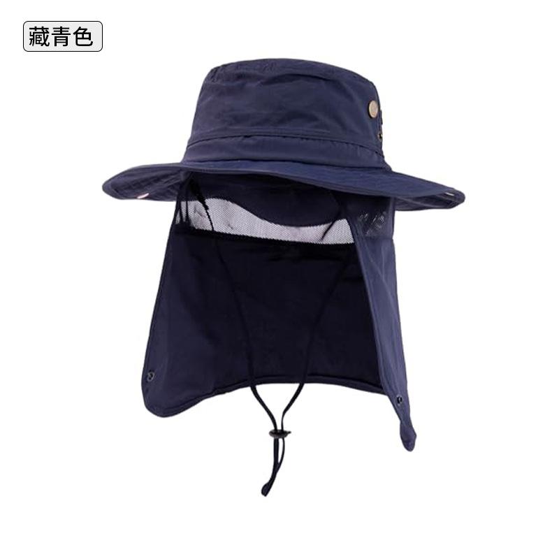 Fishing Sun Protection Hat Men's Summer UV Protection Neck Protection Outdoor Mountaineering Big Brim Sun Hat Big Head Fisherman Sun Hat