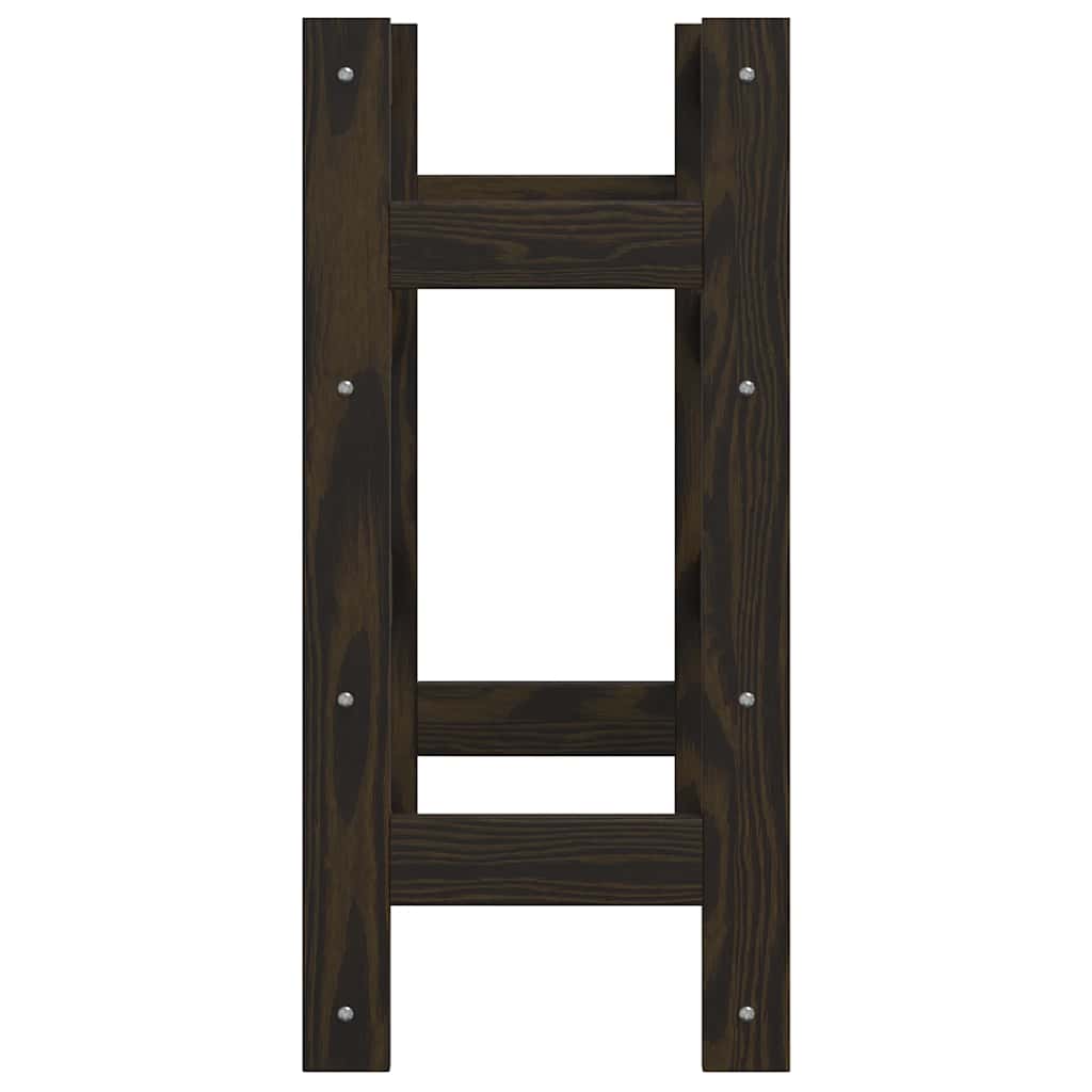 16 Bottle Wine Rack Black Solid Pine Wood