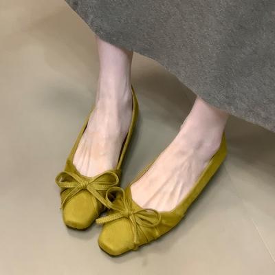 Women Flats Loafers Shoes Autumn Designer Work Comfortable Zapatillas De Mujer Walking Shallow Low Suede Square-toed Shoes Women