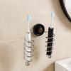 Non-Punching Suction Cup Electric Shaver Holder Stainless Steel Spiral Storage Rack  Bathroom