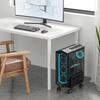 AGPTEK CPU Stand with Casters, PC Cart, Desktop PC Stand with Side Panels, Movable, Adjustable Width, Dustproof, Black