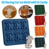 3D Formula Racing Car Silicone Molds with 6-Cavity Racing Car Ice Mold Car Silicone Ice Cube for Chocolate Cakes Desserts Jelly