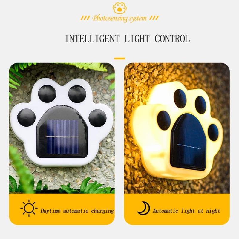 LED Solar Outdoor Decorative Lights, Cute Paw Print Lights, Waterproof Terrace Garden Lawn Layout Landscape Lights