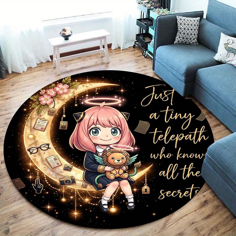 Spy Family Round Area Rug Carpet Rug For Living Room Bedroom Sofa Playroom Decor Nonslip Floor Mat