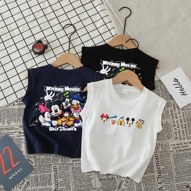 Kids Summer Cotton Sleeveless Vest Boys Girls Baby Thin Printed Top 80