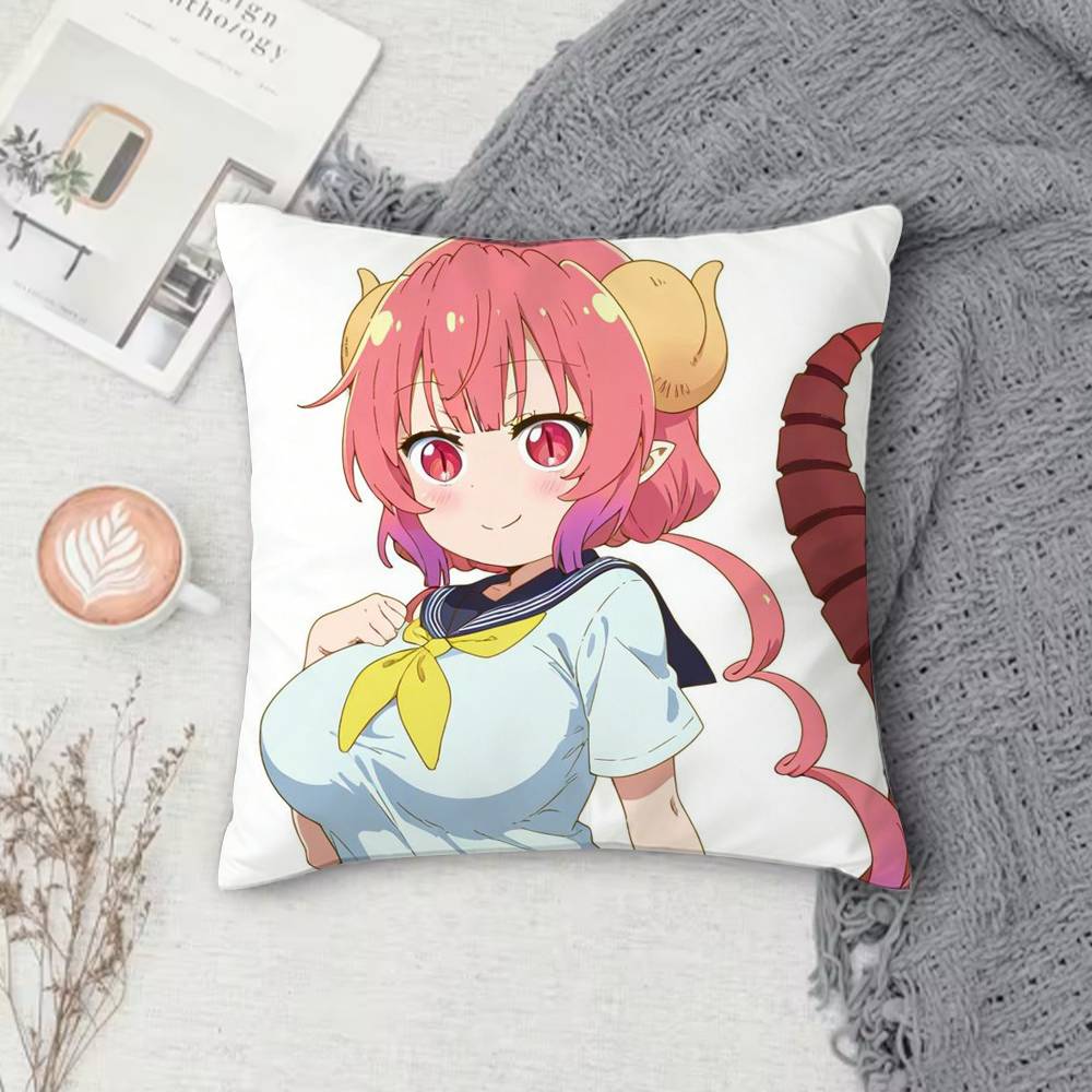 MMiss Kobayashis Dragon Maid Doublesided Printed Square Decorative Cushion Cover for Sofa Living Room Home Decor