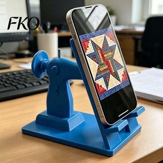 Retro Mini Sewing Machine Stand Phone Stand, Vintage Desk Holder for Cell Phone, Accessory 3D Printed Hands-Free Tutorials, Unique Gift