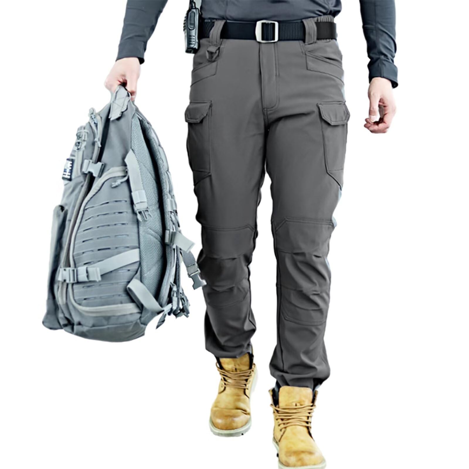 

eleitchtee Outdoor Cargo Long Plus Sizes Plenty of for and and More Men s Pants, Pants, M-3XL, Tactical, Mountaineering, Fishing, Pockets, сірий колір
