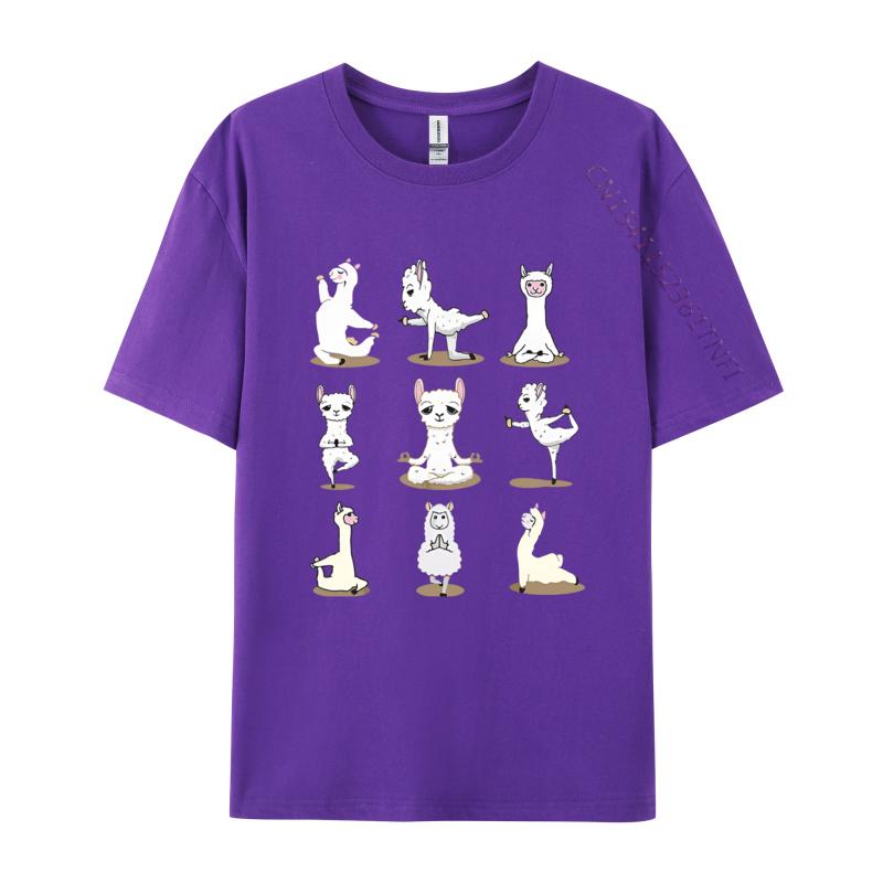 Llama Yoga Poses Yoga Peace Summer TShirt Casual Cotton Mens Tops T Shirt Normal On Sale T Shirt Black