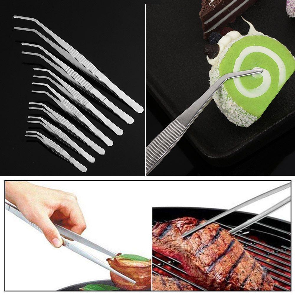 Plating Chef Serving Presentation BBQ Clip Barbecue Tongs Food Tweezer Stainless Steel