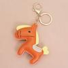 Women Leather Charms Bag Pendant KeyChain Cartoon Pony Rocking Horses Keyring Cute Animal Ornament Accessories