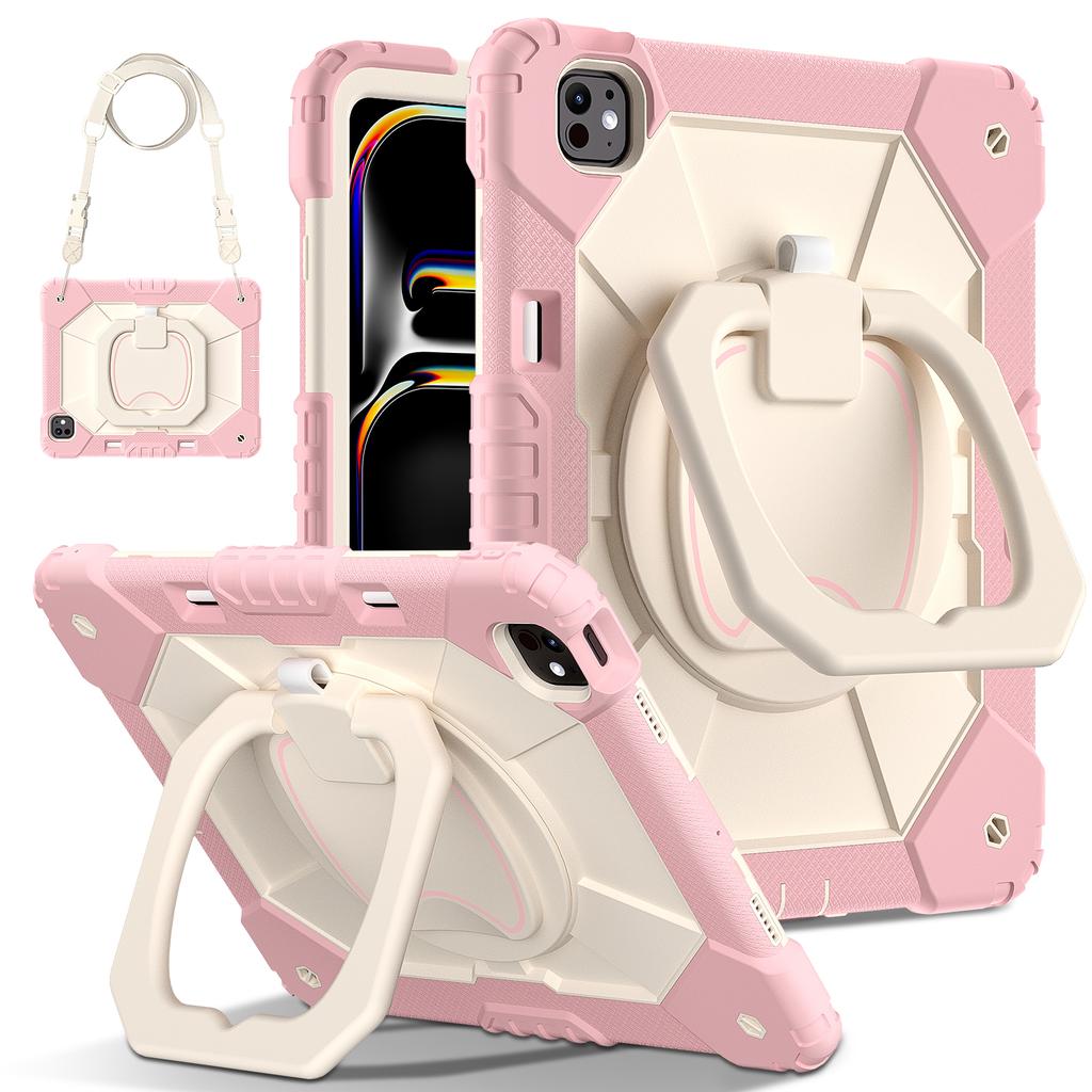 Stand Case for IPad Air 13 2026 M4 2025 M3 2024 M2 4 5 Pro 13 2025 M5 2024 M4 Rotating Handle Grip Rugged Cover Shoulder Strap