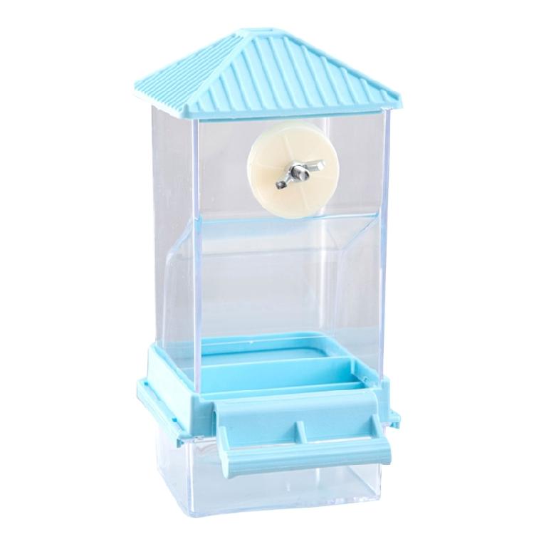 Plastic Parrots Feeder Transparent Bird Cage Food Dispenser Container Box for Small Birds with Anti Clogging Feature