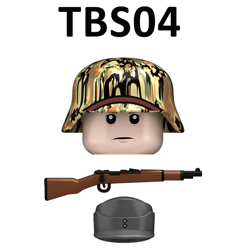 Non-Toxic Military Ww2 German Soldiers Figures Building Blocks Camouflage Army Infantry Officer Hat Helmet Weapons Bricks Toys For Kids