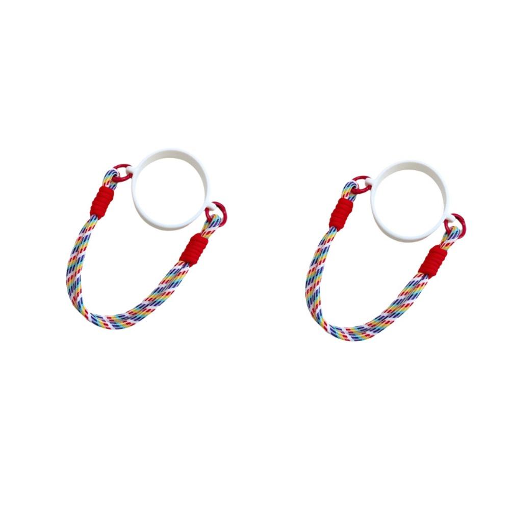 

2PCS Resilient Water Bottle Handle Strap Silicone Ring Water Cup Holder Strap Outdoor Style A