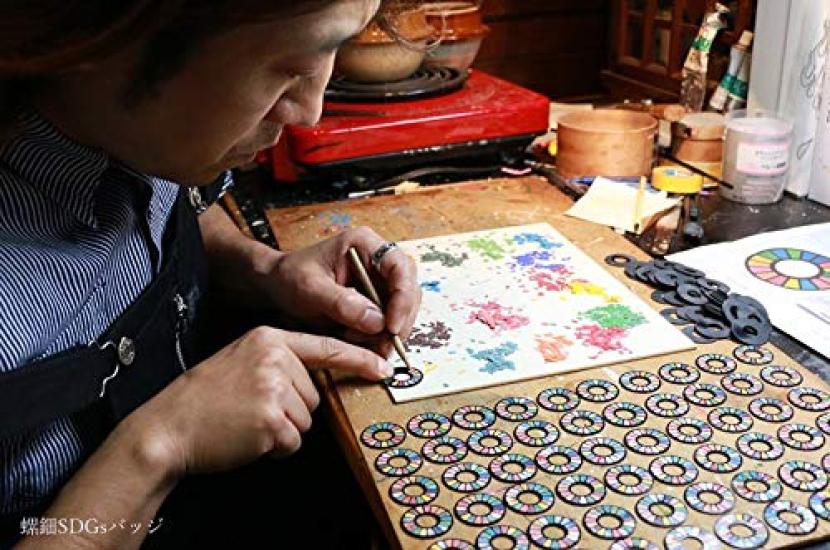 SDGs badge magnet Mother-of-pearl