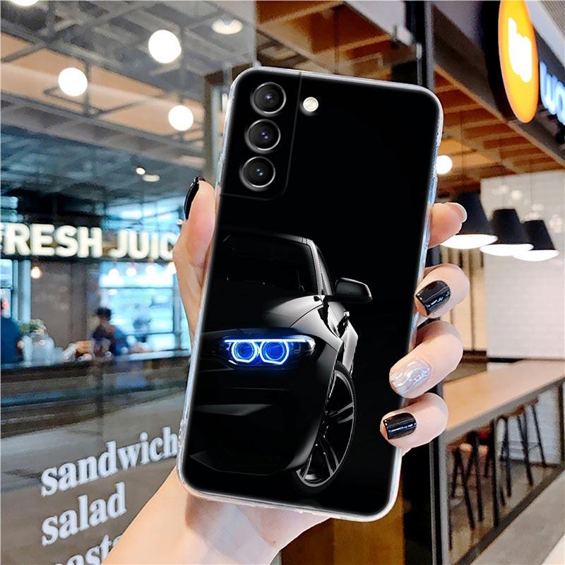 Transparente Silikonhülle für Männer und Frauen mit Sportwagen für Samsung Galaxy S22 S21 S20 FE S 22 Ultra S10 E S9 Plus 5G Telefonabdeckung Coque