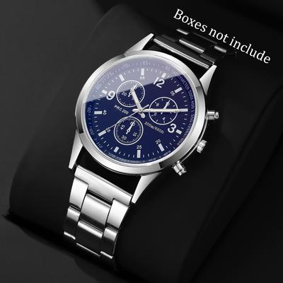 Fashion Men Business Quartz Watch Luxury Silvery Strap Wristwatch Reloj Hombre