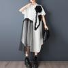 Krótki rękaw Duży rozmiar bawełna siatka vintage kwiatowy nowy w sukienki dla kobiet casual luźna długa letnia Sukienka koszulowa