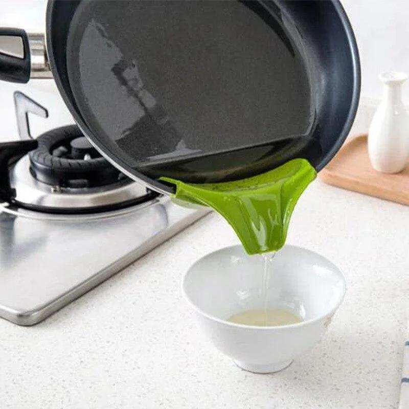 Portable Silicone Liquid Guide Nozzle Round Mouthed Cookware Edge Guide Nozzle Kitchen Anti Spill Leak Soup Pouring Funnel Tool