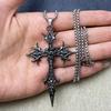 1 Stück Gothic Doppelseitiger Kreuz Anhänger Halskette Nischen Persönlichkeits Design Hip Hop Retro Punk Accessoires