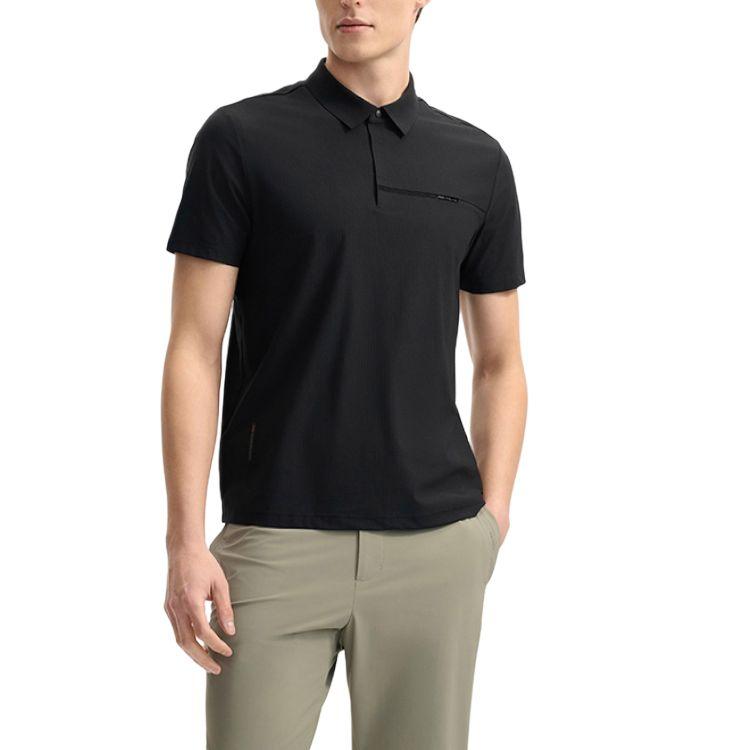 Fila White Cool Breathable Soft Comfortable Business Casual Versatile Simple Short Sleeve Polo Shirt Men Polo Shirts Black F11M523123F-BK