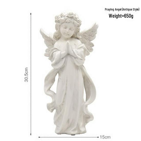 Nordic Angel Girl Sculpture - Resin Figurine for Living Room Décor