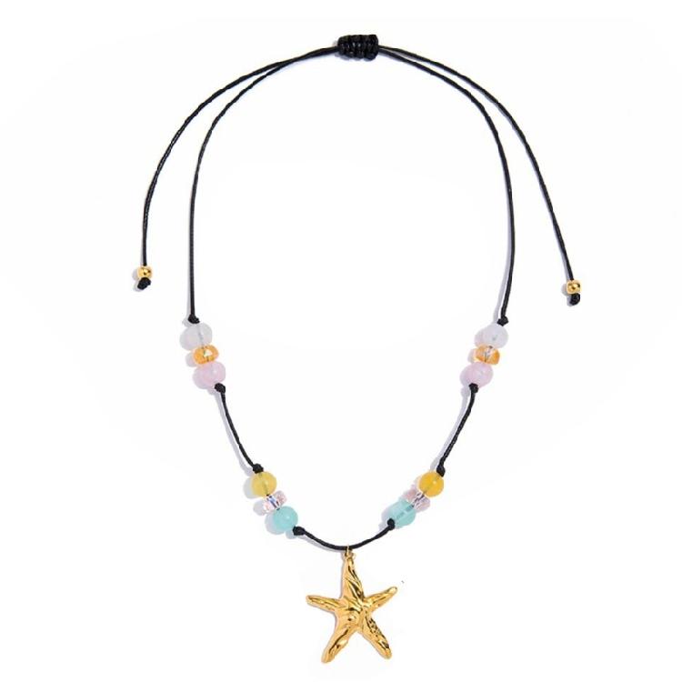 

Artificer Crafted Asymmetrical Ocean Theme Necklace Stainless Steel Bohemian Jewelry For Casual Summer Wear