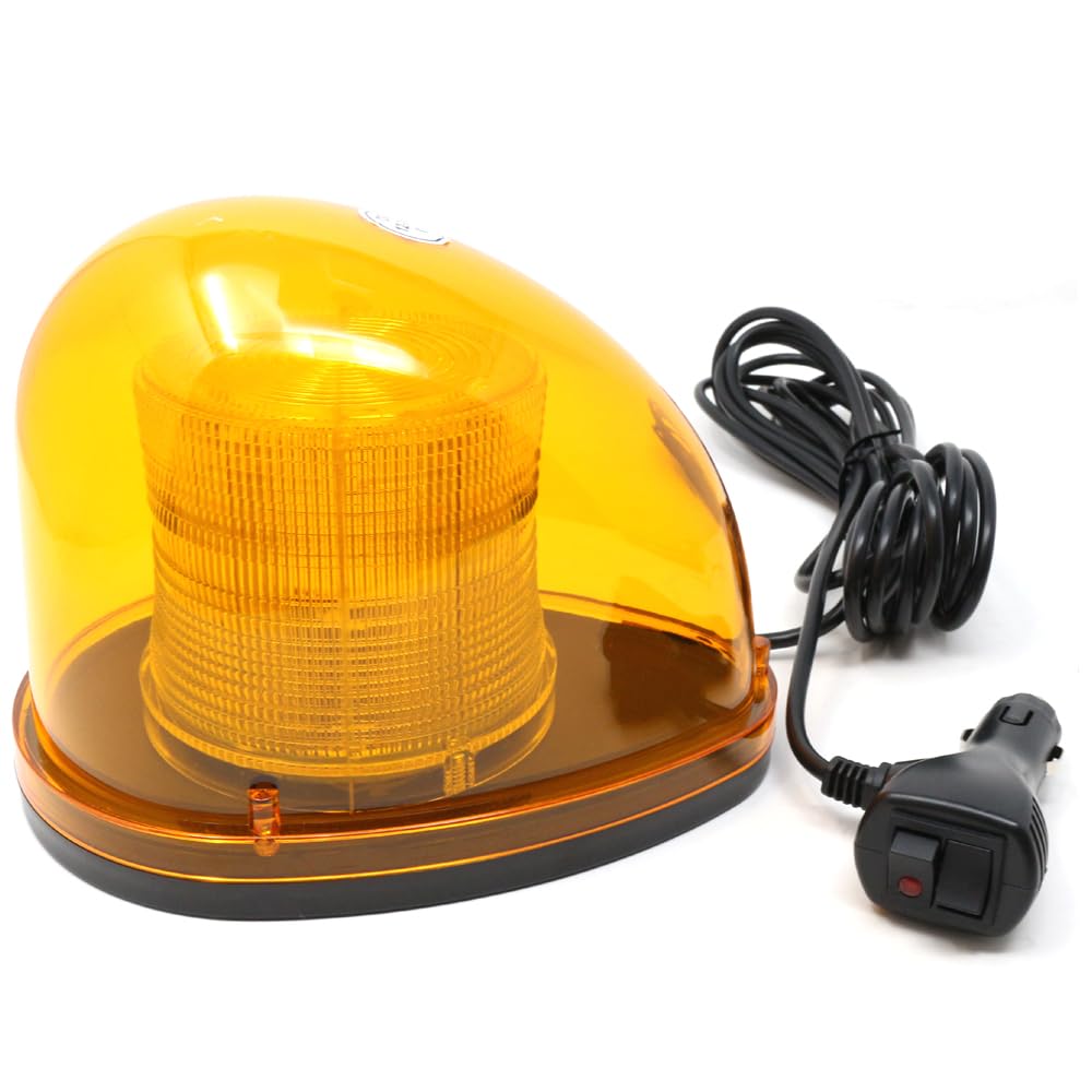 ALTEED Streamlined LED Rotating Patrol 7 Lighting Compatible with 12V and 24V Vehicles Light, Patterns, (Yellow Light)