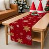 Christmas Golden Snowflake Linen Table Runner Party Decor Winter Xmas Holiday Kitchen Dining Table Runner Christmas Decorations