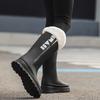 New Tall Rain Shoes Women's Fashion Rain Boots Outdoor Waterproof Shoes Kitchen Rubber Shoes Piled and Thickened Waterproof Boots