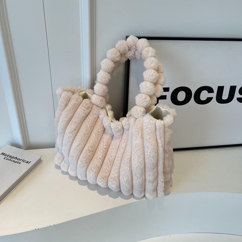 

Трендовая плюшевая сумка через плечо на осень/зиму – Милая, модная, вместительная сумка бежевый